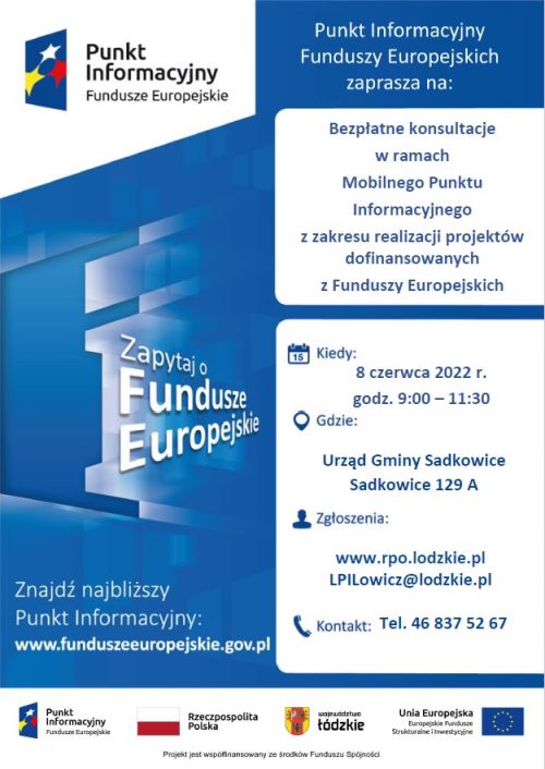 Punkt Informacyjny Funduszy Europeskich zaprasza na bezpłatne konsultacje