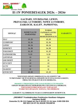 Harmonogram odbioru odpadów maj 2023 r. - kwiecień 2024 r. - strona 3